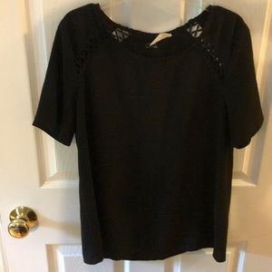 Short Sleeve Black Blouse